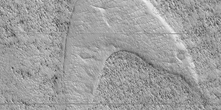 Redshirts on the red planet: Mars is sporting a giant Star Trek insignia